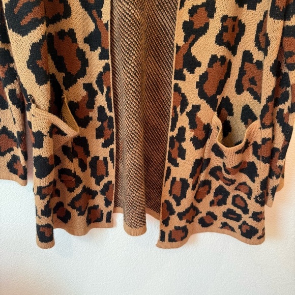 Women's Leopard Print Sweater Cardigan - Picture 4 of 7